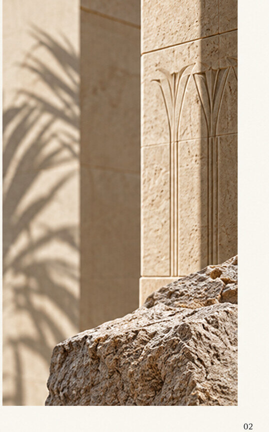 Architectural column and filtered light, a reference