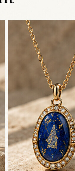 Nile pendant with a framed lapis stone